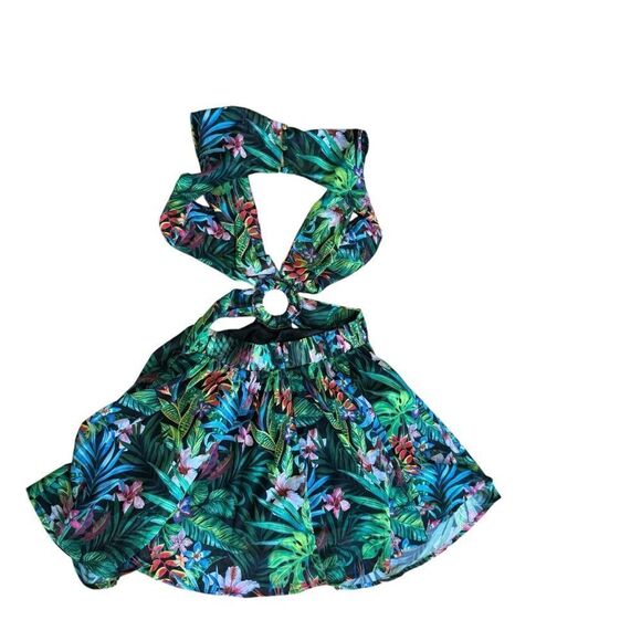 Lilly’s Kloset Tropical Floral Cutout Fit and Flare Dress - Picture 7 of 8
